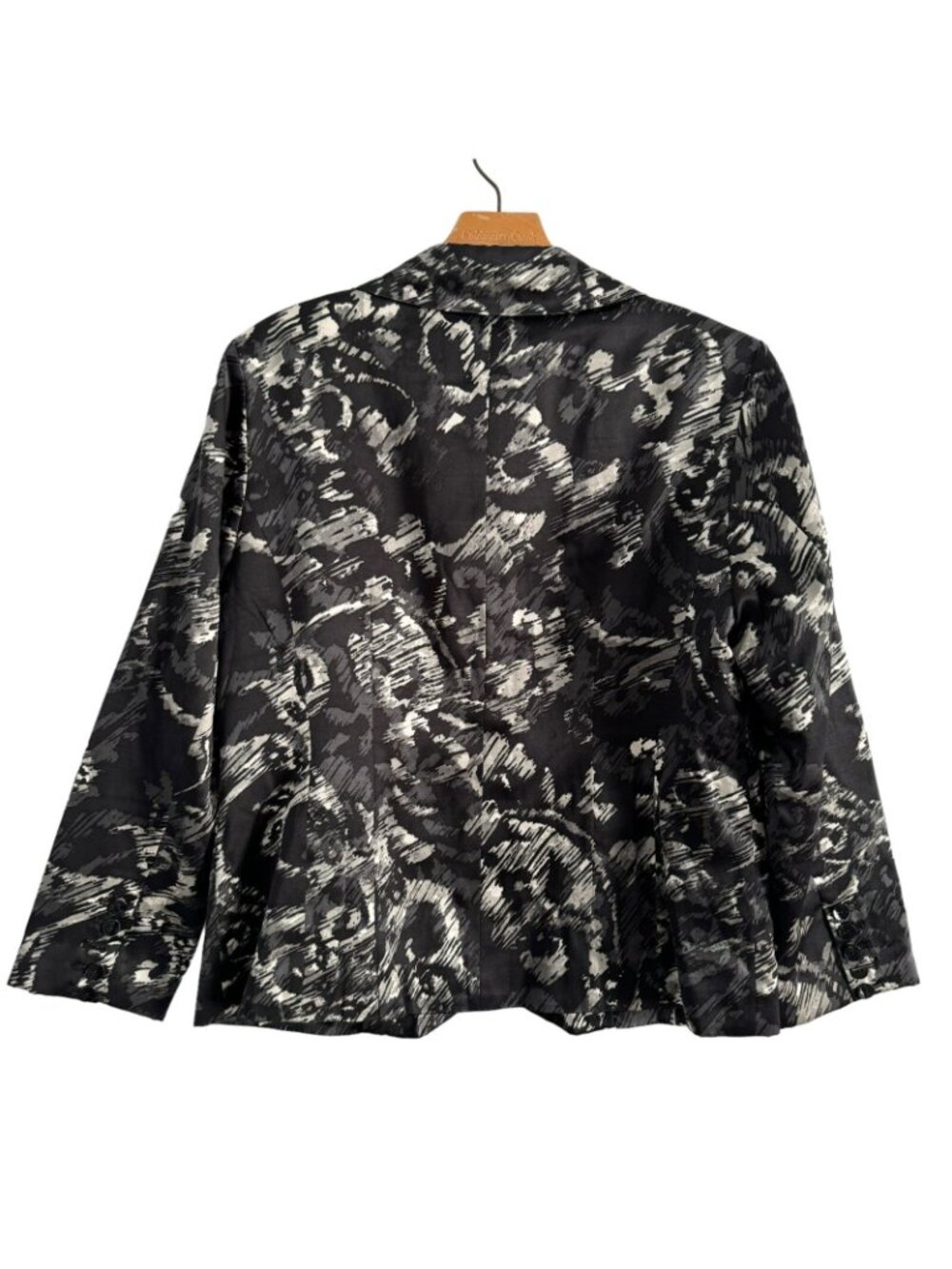 Chicos Silk Blend Blazer Size Large Black Multi Jacket Blazer - Picture 4 of 12